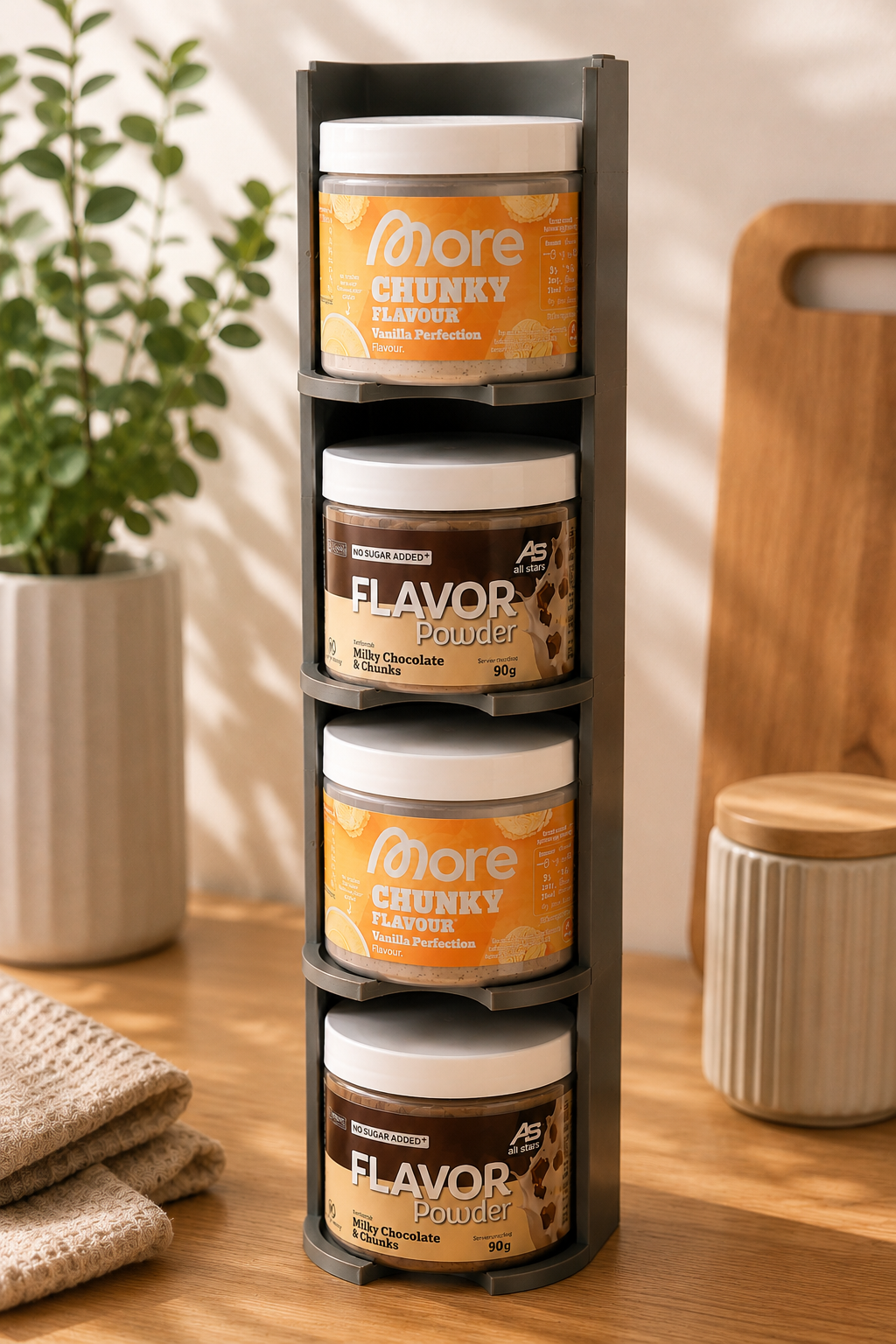 Chunky Flavour Regal für 90g Dosen – stapelbar & erweiterbar 🍪✨
