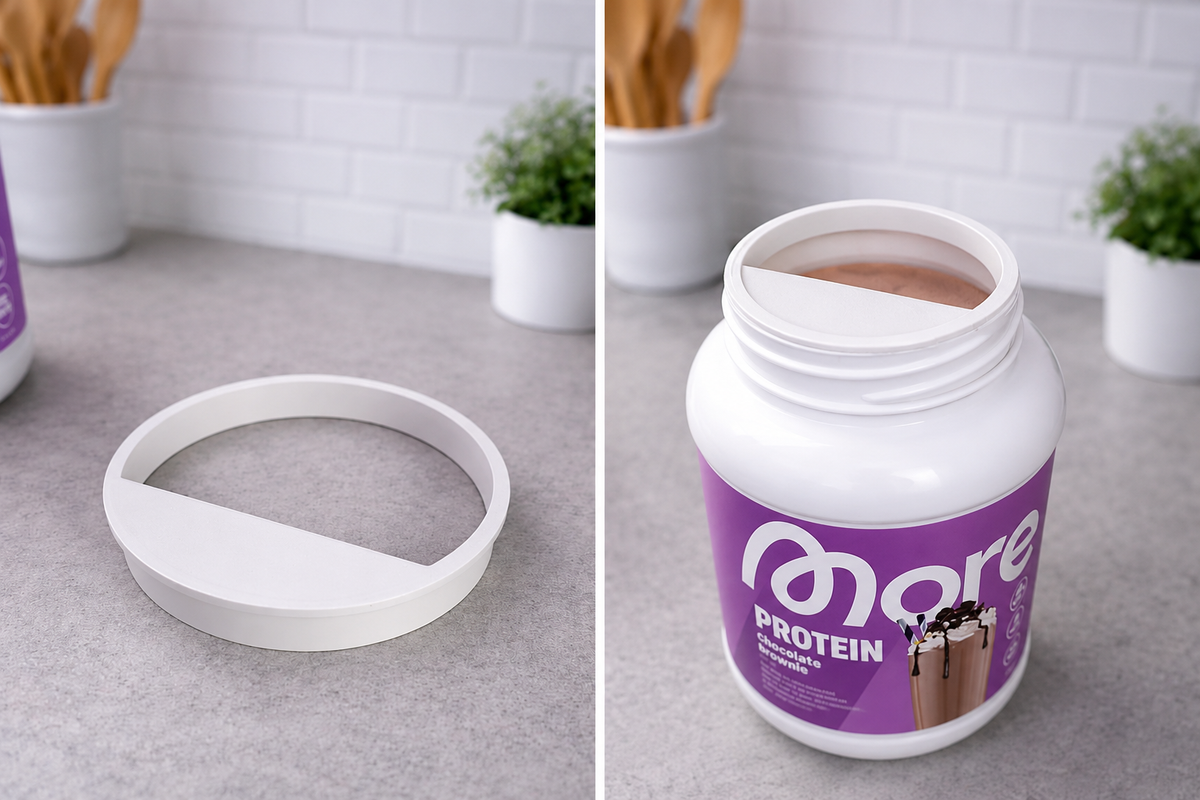 Proteinpulver Trenner für More Protein Dosen – 3D gedruckter Doseneinsatz